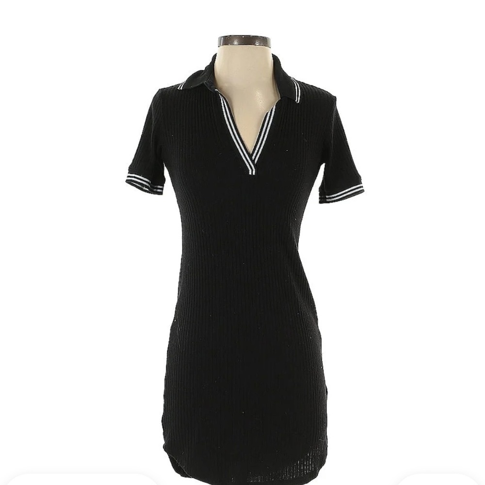Splendid Black Polo Sheath Dress
